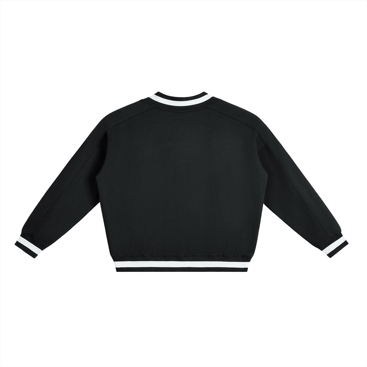 V-Neck Contrast Collar Boxy Sweatshirt