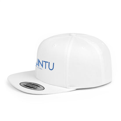 Embroidery ...Stylish Ubuntu Flat Bill Snapback Cap, Trendy Hat, Urban Streetwear, Gift for Friends, Casual Wear, Unisex Accessory
