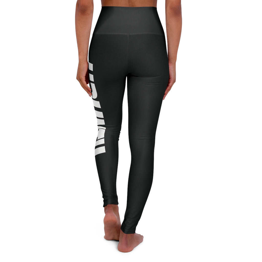 Ubuntu Yoga Leggings — High Waisted Black Leggings with Bold Side Text
