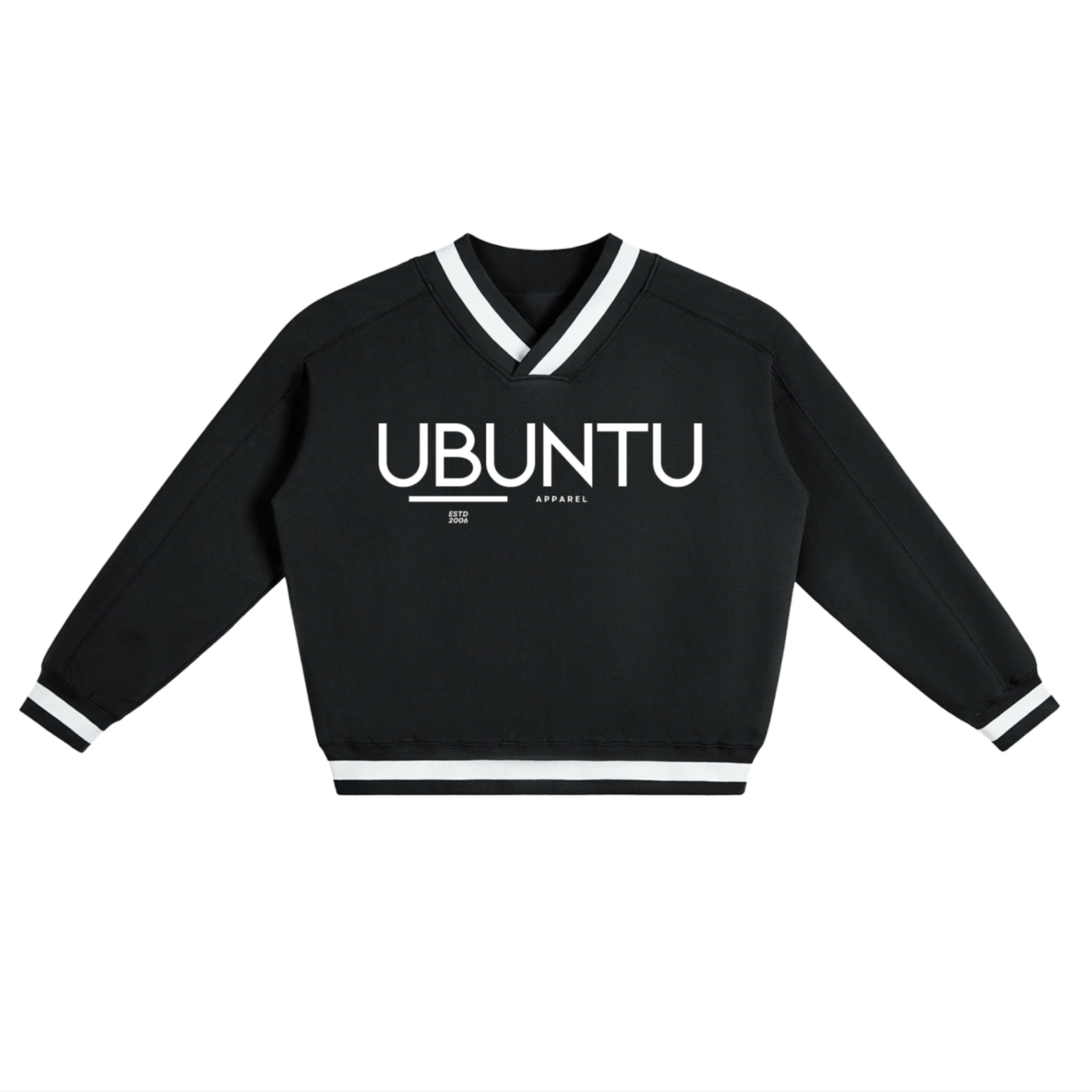 V-Neck Contrast Collar Boxy Sweatshirt Main image