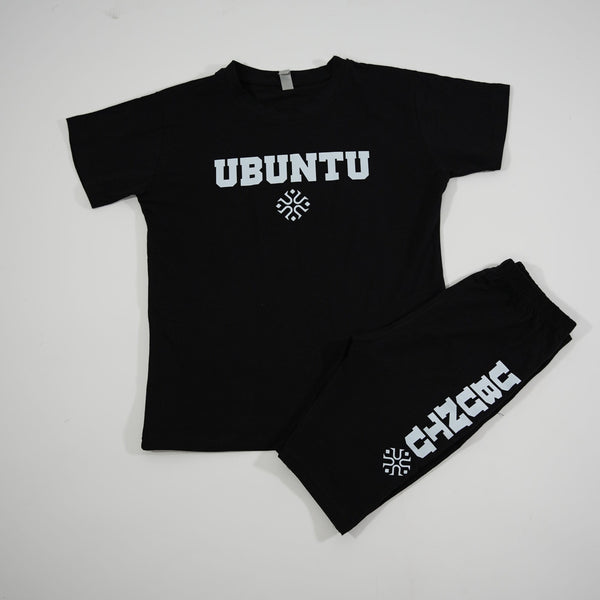 Ubuntu Black Short and T-Shirt Set | Ubuntu Appare