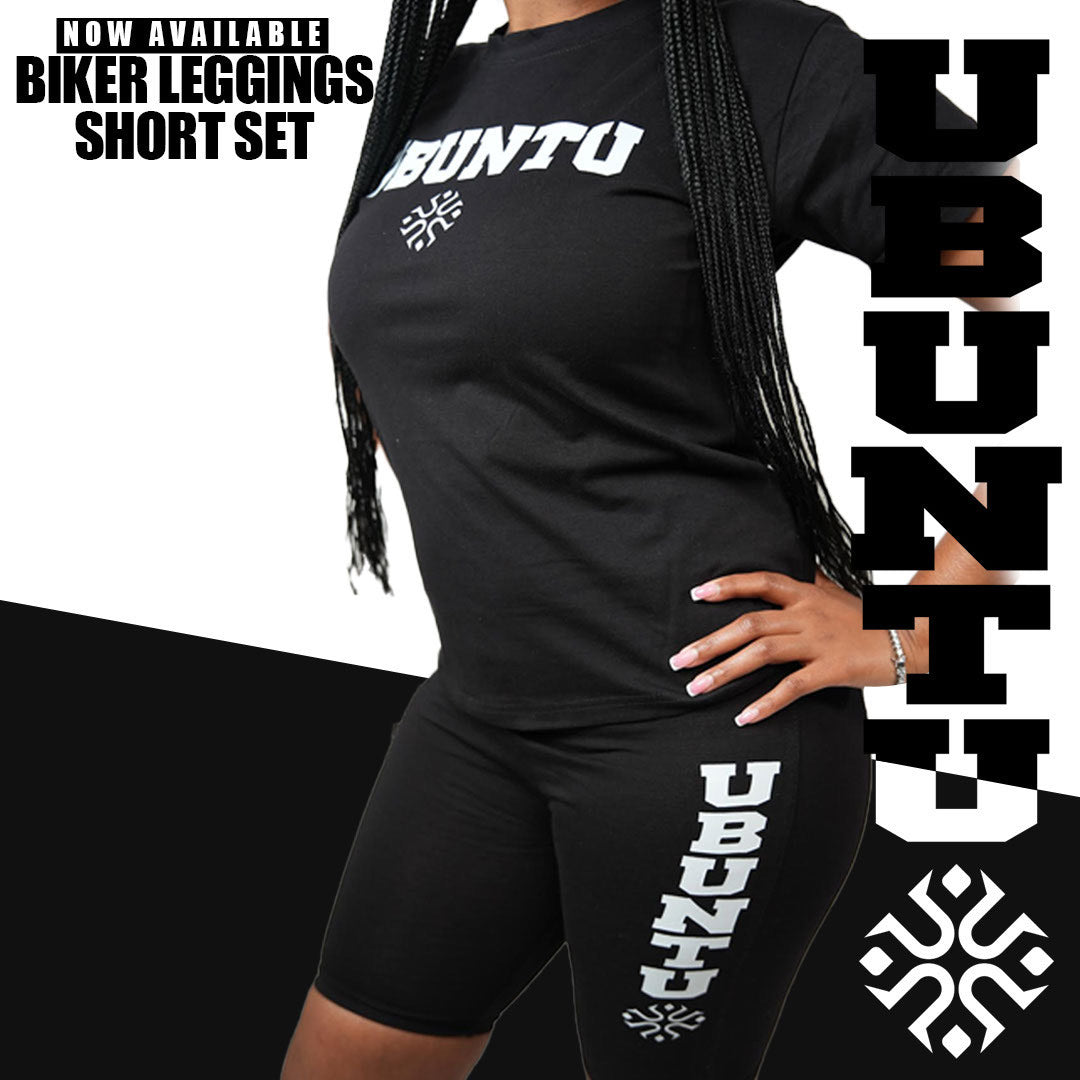 Bikers Leggings Black Short Set For Women's | Ubuntu Apparel Main image