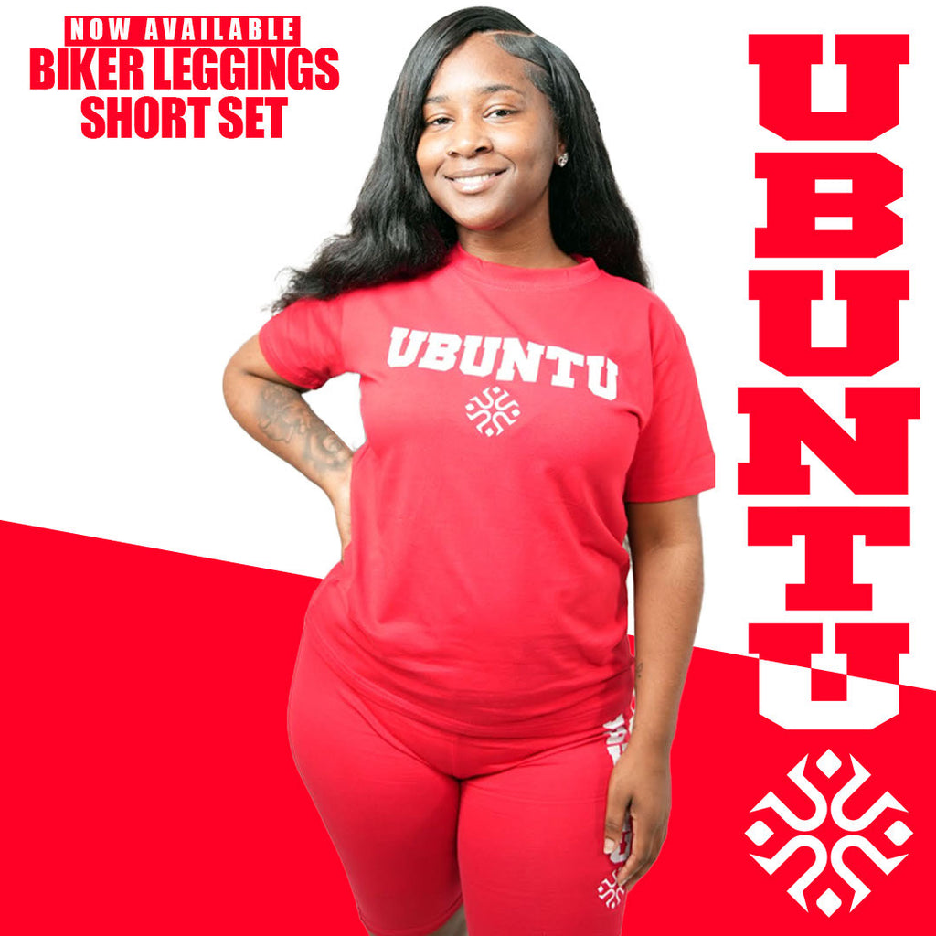 Afdeling Splendor Medicin Women's Biker Red Short and T-Shirt Set For Ubuntu Lover – Ubuntu Apparel