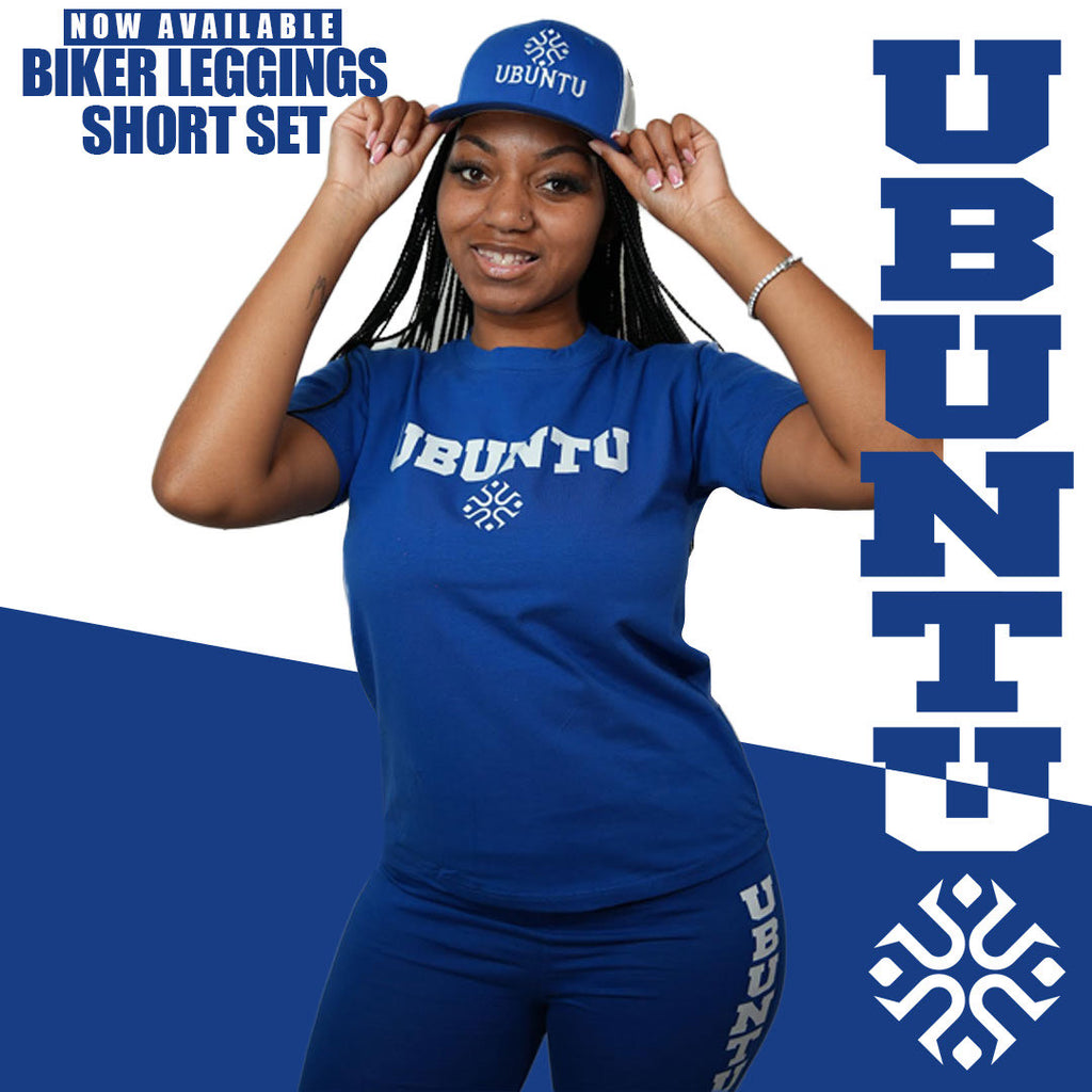 Bikers Leggings Blue Short Set For Women's | Ubuntu Apparel