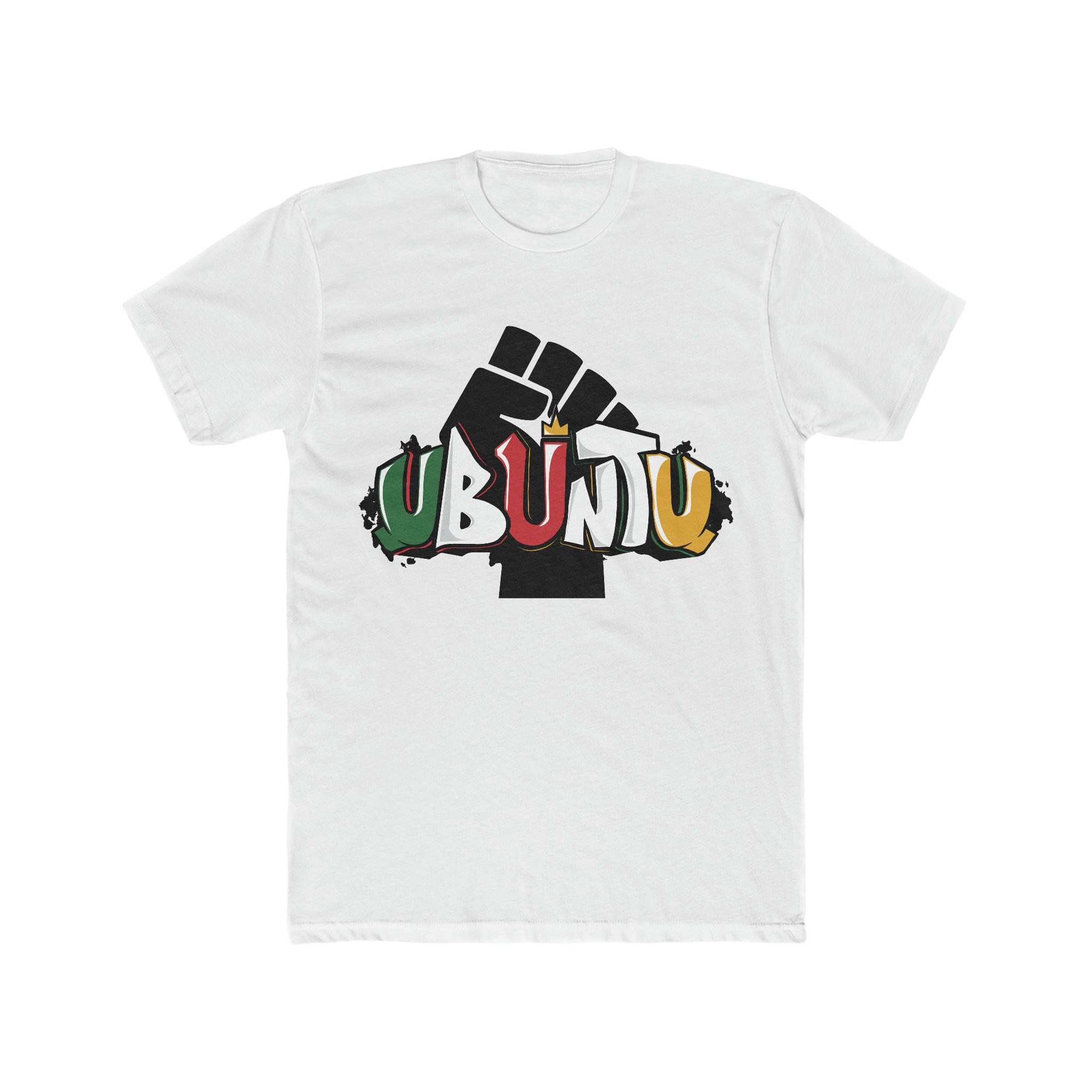 White T-SHIRT Black "Fist In The Air" | Ubuntu Apparel